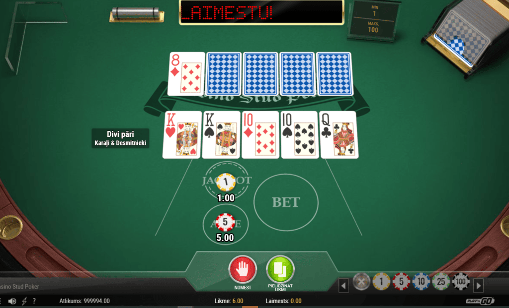 Igrajte besplatno Casino Stud Poker
