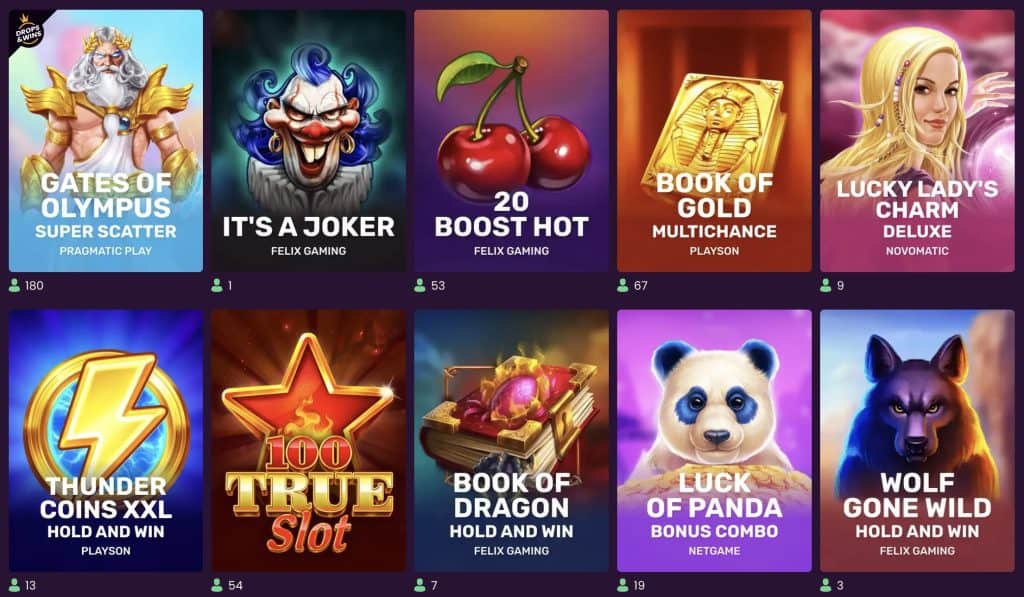 Odabir igara u Bizzo Casinu