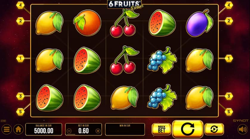 Igrajte besplatno 6 Fruits Deluxe