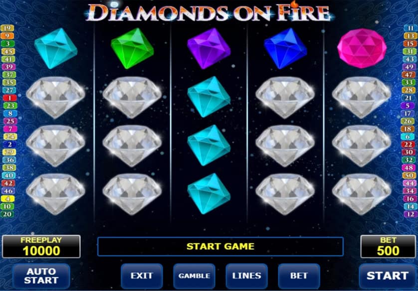 Igrajte besplatno Diamonds On Fire