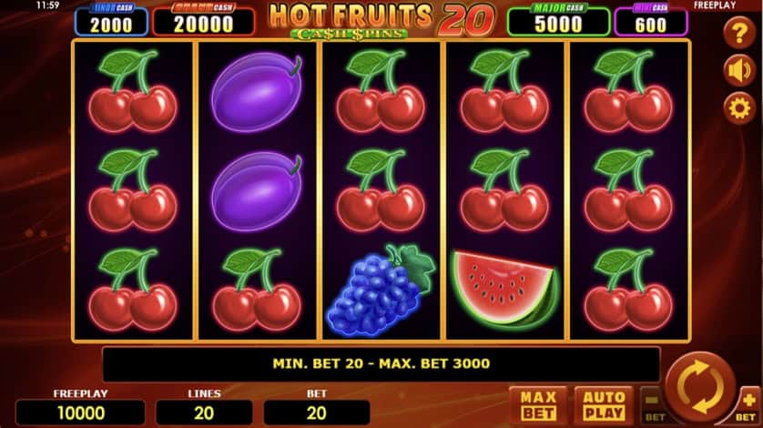 Igrajte besplatno Hot Fruits 20 Cash Spins