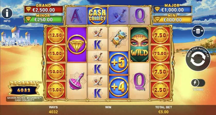 Igrajte besplatno Sahara Riches Megaways Cash Collect