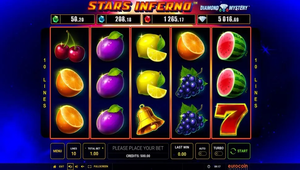 Igrajte besplatno Diamond Mystery Stars Inferno