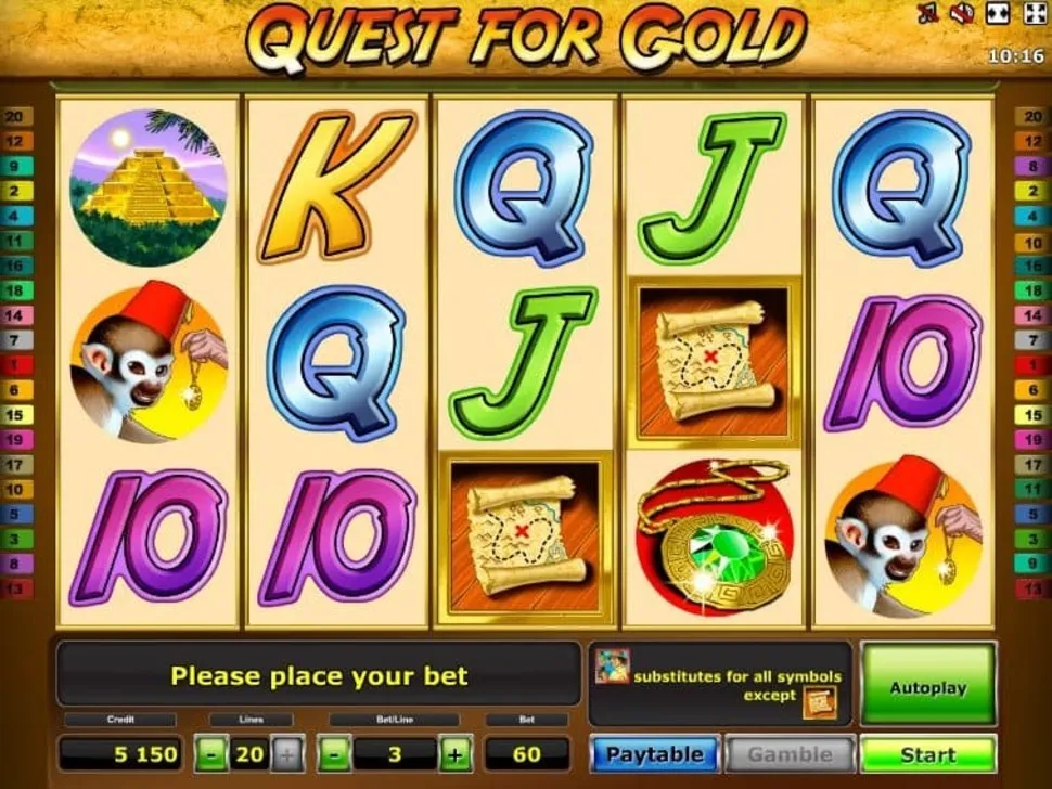 Igrajte besplatno Quest for Gold