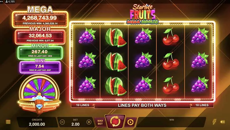 Igrajte besplatno Starlite Fruits Mega Moolah