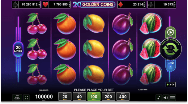 Igrajte besplatno 20 Golden Coins