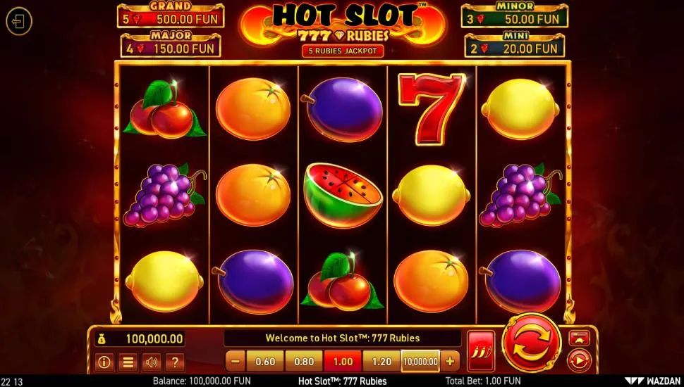 Igrajte besplatno Hot Slot 777 Rubies