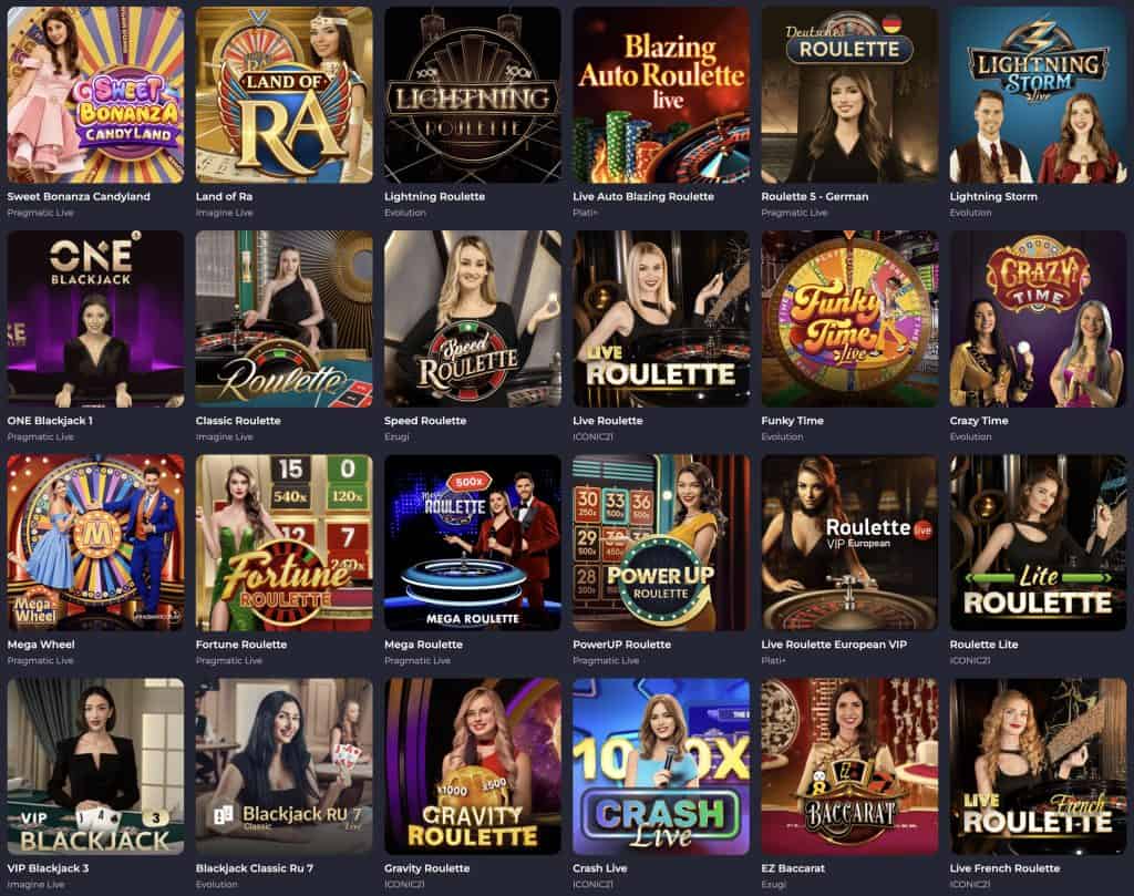 Rolling Slots Casino Casino igre uživo