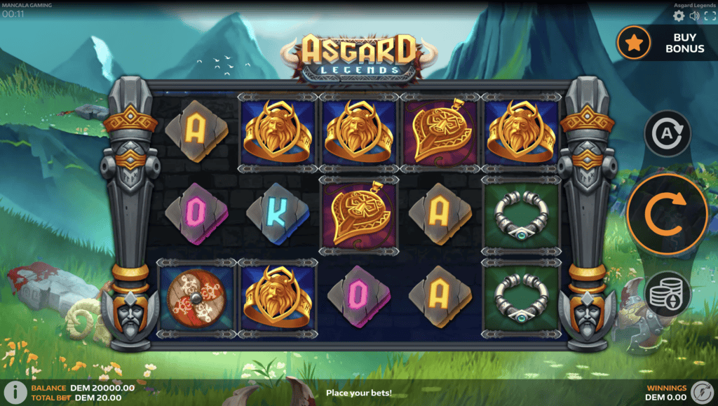 Asgard Legends Mancala Gaming početni ekran