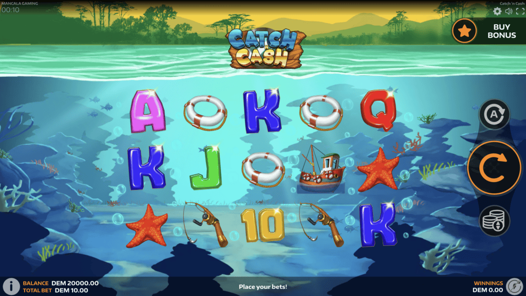 Catch 'n Cash Mancala Gaming početni ekran