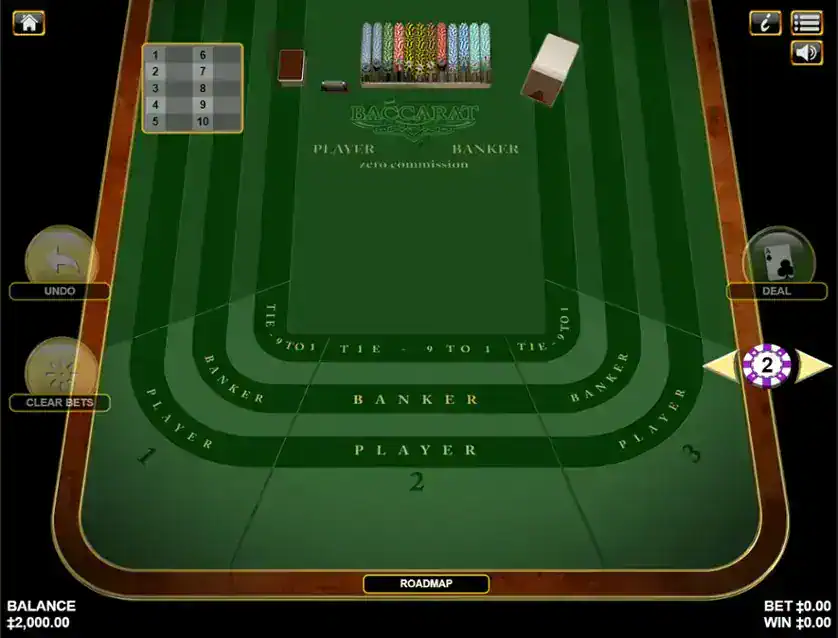 Igrajte besplatno Baccarat Zero Commission