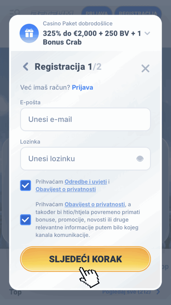 Unesite osnovne podatke za prijavu