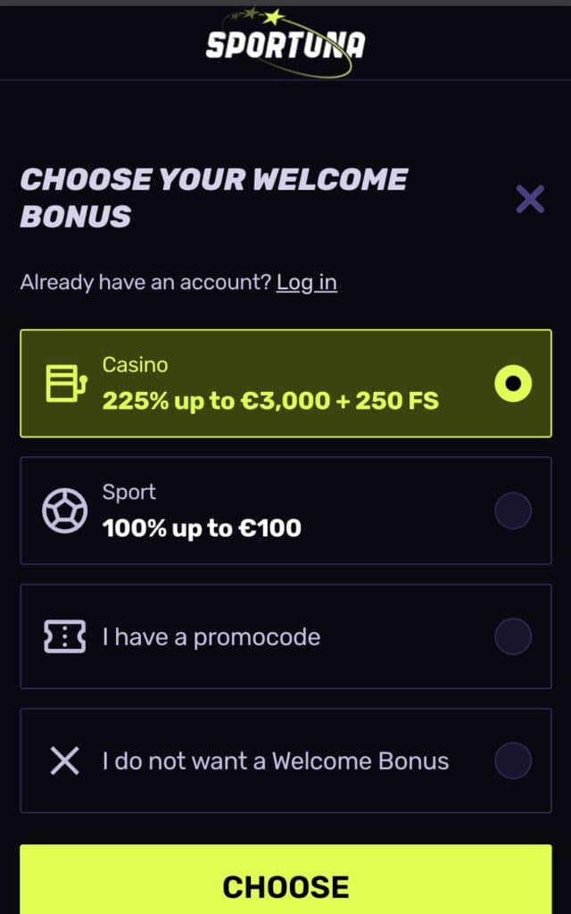 Odaberite bonus