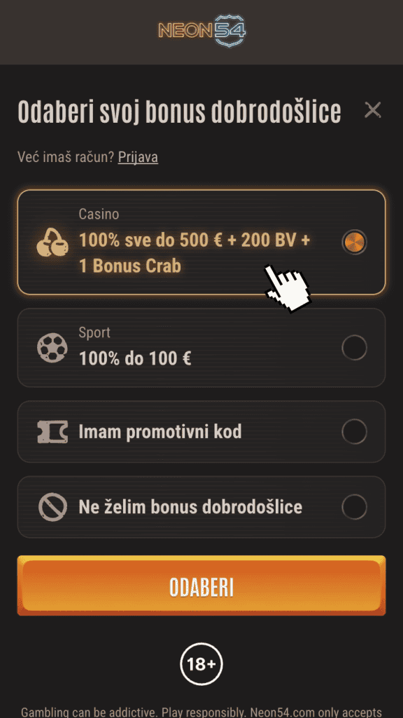 Odaberite bonus