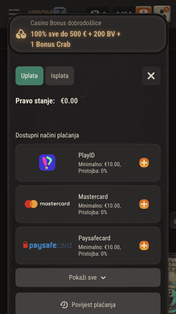 Izaberite metodu plaćanja