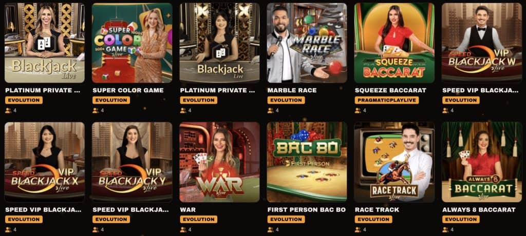 Taboobet Live Casino