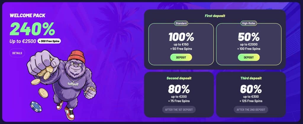 TuffPuff Casino bonus dobrodošlice