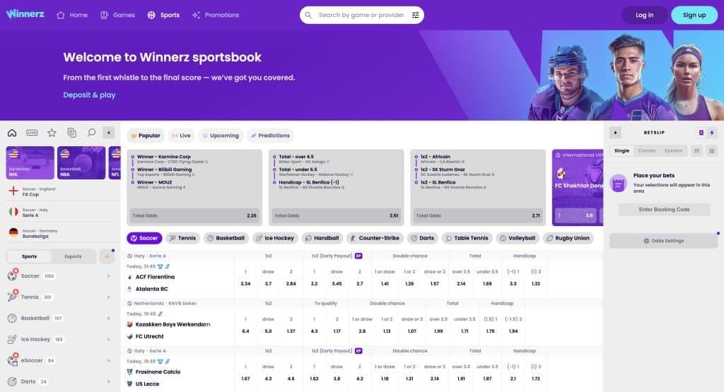 Winnerz Casino - Sportsko klađenje